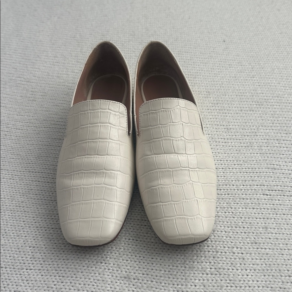 Pablo Linea Missy Loafer in Ivory Croc Embossed Leather Size 9 - Picture 2 of 7